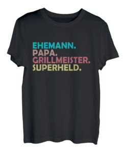 Vatertag Ehemann Papa Grillmeister Superheld Vater T-Shirt
