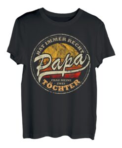 Vatertag Geschenk Vater Töchter Lustig Zwei Töchter Papa T-Shirt