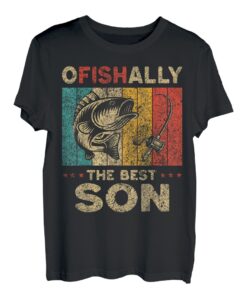 Vatertag Lustiges Angeln Ofishally The Best Son T-Shirt