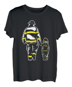 Vatertag Papa und Sohn Matching Feuerwehrmann T-Shirt