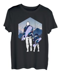 Vatertags Papa und Sohn Passende Snowboarden T-Shirt