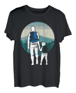 Vatertags Vater Sohn Wandern Bergsteiger Partner T-Shirt