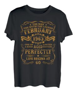 Vintage 1963 60 Jahre 60. Geburtstag Mann Frau Februar 1963 T-Shirt