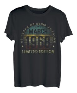 Vintage 1968 55 Jahre 55. Geburtstag Mann Frau März 1968 T-Shirt