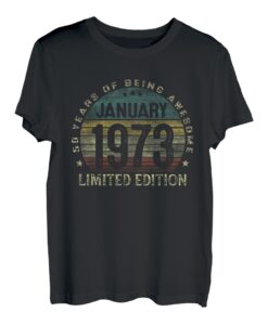 Vintage 1973 50 Jahre 50. Geburtstag Mann Frau Januar 1973 T-Shirt