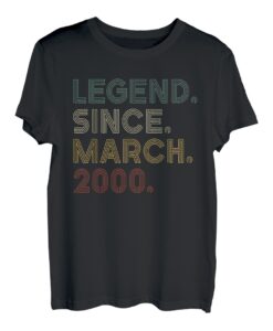 Vintage 23. Geburtstag Legende seit März 2000 23 Jahre alt T-Shirt