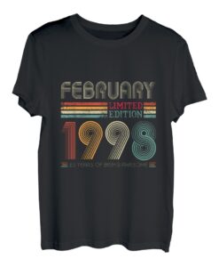 Vintage 25 Jahre alt Februar 1998 Retro 25. Geburtstag Dekoration T-Shirt