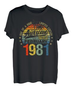 Vintage 41 Years Old Februar 1981 Dekorationen 41. Geburtstag T-Shirt