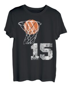 Vintage Basketball Trikot Nummer 15 T-Shirt Spieler Nummer T-Shirt