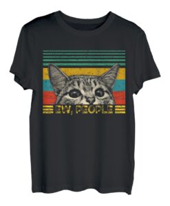 Vintage Ew People Meowy Cat Lovers Katzenliebhaber Geschenk T-Shirt