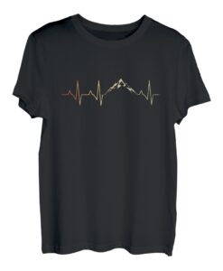 Vintage Herzschlag Berge T-Shirt Puls T-Shirt