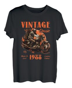 Vintage Jahrgang 1988 Geburtstag klassisches Retro Motorrad T-Shirt