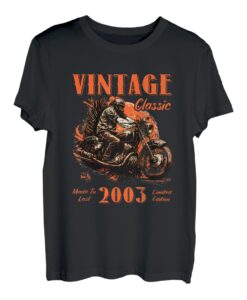 Vintage Jahrgang 2003 Geburtstag klassisches Retro Motorrad T-Shirt