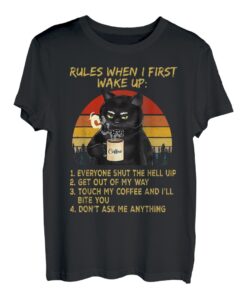 Vintage-Katzen-Kostüm, Regeln wenn ich zuerst aufwachen T-Shirt