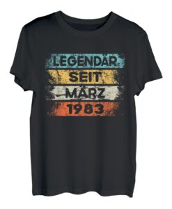 Vintage Legendär seit März 1983 Retro Geburtstag T-Shirt