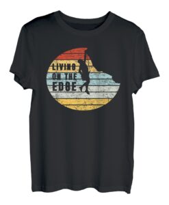 Vintage Living On The Edge Bergsteiger Klettern Bouldering T-Shirt