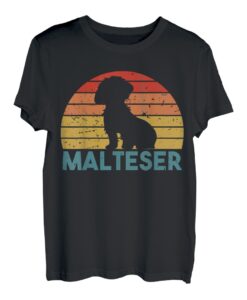 Vintage Malteser Hunde Hunderasse Hundeliebhaber Hund T-Shirt