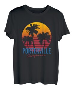 Vintage Porterville California Palmen Sunset CA Retro T-Shirt