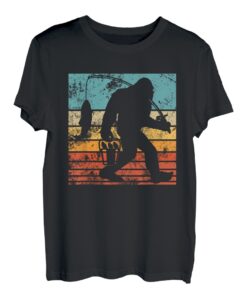 Vintage Retro Bigfoot Angeln Sasquatch Herren Damen Geschenk T-Shirt