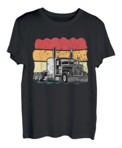 Vintage Retro Truck Lastkraftwagen Transporter Fernfahrer T-Shirt