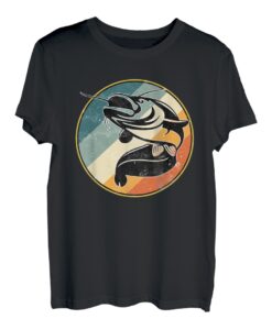 Vintage Retro Wels Angeln Bekleidung und Waller Fischen T-Shirt