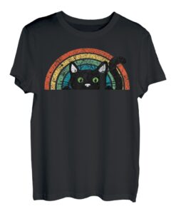 Vintage schwarze Katze Retro für Katzenliebhaber, Katzenmutter, Katzenvater T-Shirt