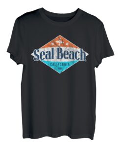 Vintage Seal Beach California Palmen CA Retro Surf T-Shirt