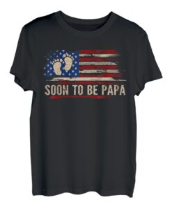 Vintage Soon To Be Papa Amerikanische Flagge Vatertagsgeschenk T-Shirt