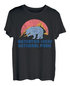 Vintage-T-Shirt im Waterton-Lake-Nationalpark im Retro-Look Alberta T-Shirt