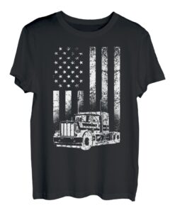 Vintage Truck Shirt LKW Fahrer Amerikanische Flagge Trucker Herren T-Shirt
