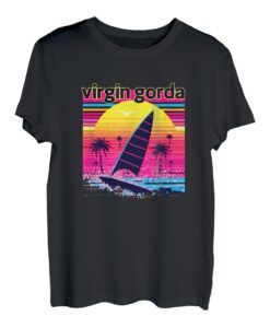 Virgin Gorda Retro 80er Jahre Stil Souvenir Strand T-Shirt