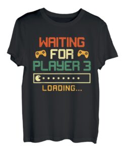 Waiting for Player 3 Baby Geburt werdende Eltern T-Shirt