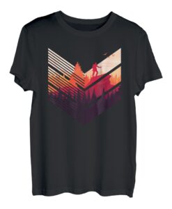 Wald Natur Landschaft Wandern Bergsteigen Retro Vintage T-Shirt