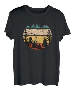 Waldlichtung Outdoor Natur Bäume Retro Wald Wandern Natur T-Shirt