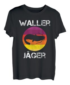 Waller Jäger Angeln Wels Angler Fischer Hunting T-Shirt
