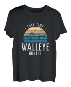 Walleye Hunter Lustiges Angeln, Vollzeit, Zandernutte T-Shirt