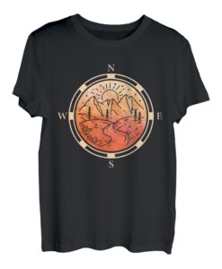 Wanderer Berge Kompass klettern Bergsteigen Bergfan T-Shirt