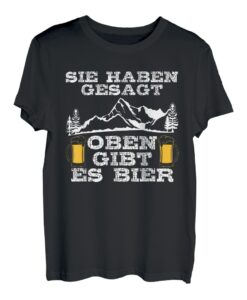 Wanderer Bierfan Oben gibt es Bier Bergfan Berge Wandern T-Shirt