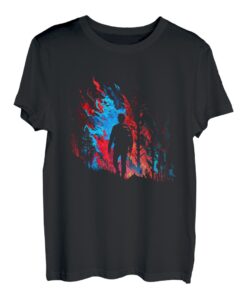 Wanderer Flammen Berge Wanderung Bergsteiger Retro Natur T-Shirt