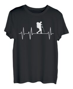 Wandern Bergsteigen Heartbeat Herzschlag Geschenk T-Shirt