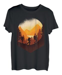 Wandern Bergsteigen Wald Natur Landschaft Retro Vintage T-Shirt