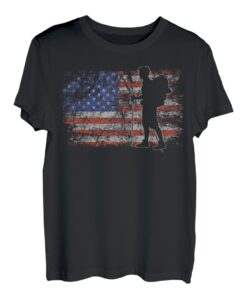 Wandern Retro USA Flagge Bergsteigen 4th of July Wandern T-Shirt
