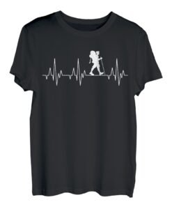 Wandern Wanderer Trekking Berge Herzschlag T-Shirt Wanderung