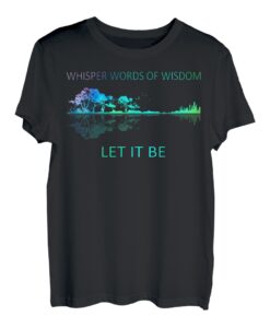 Watercolor Tree Sky There Will Be an Answer Let-It Be Gitarre T-Shirt