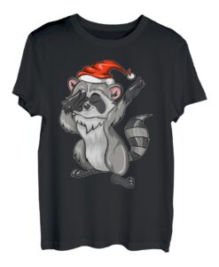 Weihnachten Geschenkidee Tiermotiv Tiere Dabbing Waschbär T-Shirt