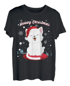 Weihnachten Kätzchen Nikolaus Mütze Winter Wunderland T-Shirt