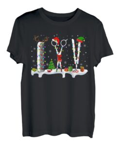 Weihnachtsfriseur-Werkzeuge, Weihnachtsmann, Rentier, Elf, Friseur T-Shirt