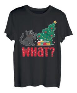 Weihnachtskatze WHAT? Lustige Katze Weihnachten T-Shirt