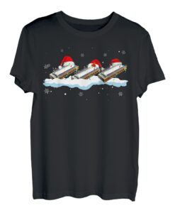Weihnachtsmann-Mundharmonika, Weihnachtsbeleuchtung, lustige Mundharmonika, Geschenk für Liebhaber T-Shirt