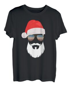 Weihnachtsmann Mütze Sonnenbrille Bart Santa Presentidee T-Shirt